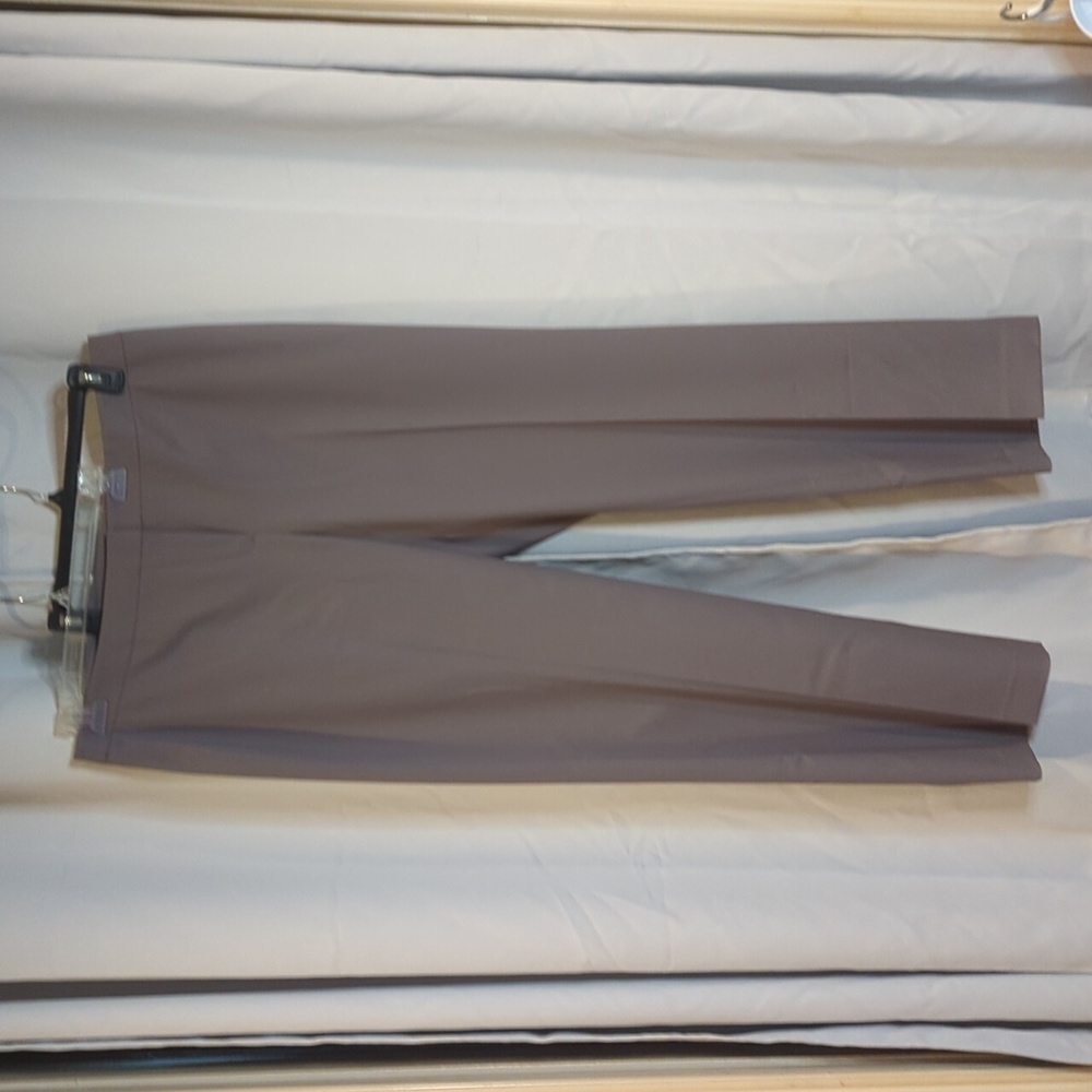 Lafayette 148 Barrow Pants Wool Blend Lavender Gray Straight leg front zip
